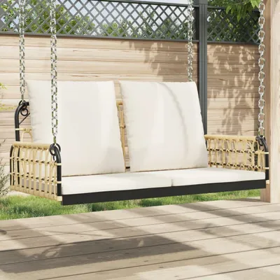 Produktbild von Möbel Hängebank mit Kissen 105x58x38 cm Poly Rattan und Stahl - Gartenbänke 4009298