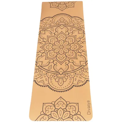 Produktbild von Leichte Kork Yogamatte: rutschfest & dämpfend | komfortable Dicke: 6 mm | nur 900g | 183 x 61 cm | Mandala