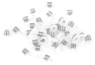 30 Gummischlaufen Ösen für Brillenband Brillenkette 20x7mm, transparent silber