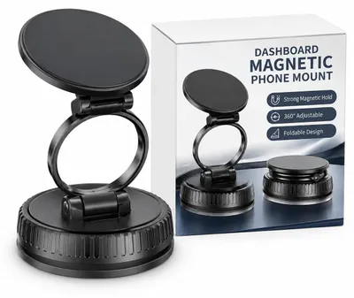 Image de Support magnétique pour téléphone de voiture, noir, chargeur sans fil pour iPhone et autres appareils