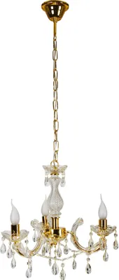 Obrázok produktu pre Candellux Zlatý krištáľový luster Maria Teresa pre žiarovku 3x E14 33-94639
