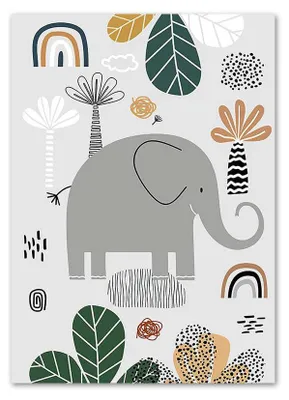 Produktbild von Poster Kinderzimmer Tiere Dschungel Wald · Name Personalisiert · Kinderzimmer Bilder · Wand Deko · Kunst Druck · Deko Print · ohne Rahmen · Motiv E · 20×25 cm