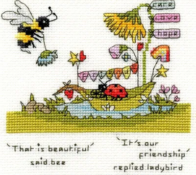 Imagen del producto de Bothy Threads, kit de bordado "Hermosa amistad", patrón de punto de cruz, referencia xete3, 12x12 cm