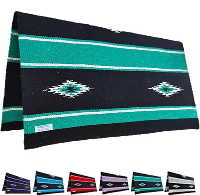 Satteldecke 91,4x86,4 cm Acryl Navajo-Design Türkis/Schwarz