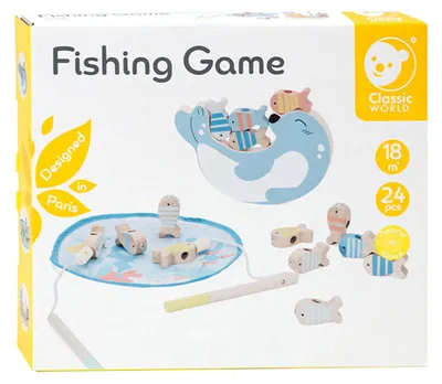 Produktbild von Classic World Holz Angelspiel Seehund - Lernspielzeug 24-teilig