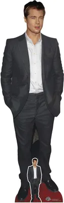 Productafbeelding van Brad Pitt - Zwarte pak - Kartonnen uitknipfiguur, 57x181 cm