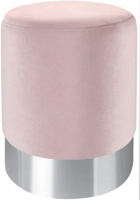 Produktbild von XORA Hocker PURO Rosa Samt Edelstahl Skandistil 35x42x35 cm Sitzhöhe 42 cm