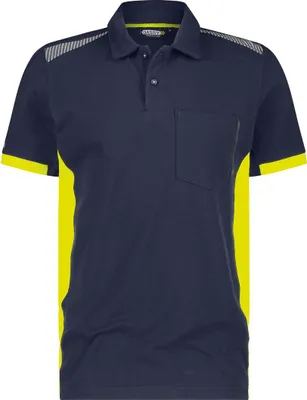Produktbild von DASSY® Veracruz Poloshirt, Logix, Mesheinsätze, Brusttasche Reflex nachtblau/neongelb 4XL