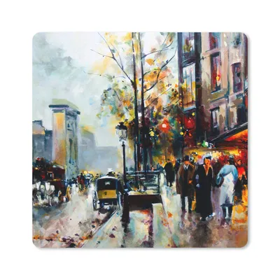 Produktbild von MuchoWow® Mauspad Mousepad Gemälde - Stadt - Öl 20x20 cm - Mousepads - Maus Mat - Pad - Mausunterlage - Desk Mat - Bureauartikeln