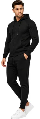 Produktbild von Herren Jogginganzug einfarbig 100% BW 586 Schwarz L