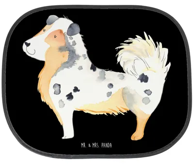 Produktbild von Mr. & Mrs. Panda Auto Sonnenschutz Hund Australien Shepherd - Schwarz - Geschenk, Sprüche, Sonnenblende, Kfz, Spruch, für Autoscheiben, scheibenschutz
