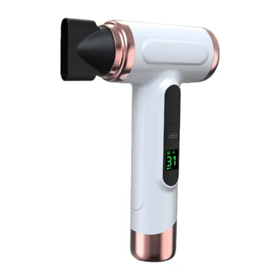 Zdjęcie produktu dla Bezprzewodowa suszarka do włosów Zimilo z akumulatorem, 200 W, wyświetlacz LED, 3 prędkości, niebieskie światło, kompaktowa, USB/Typ-C, do użytku domowego i w podróży