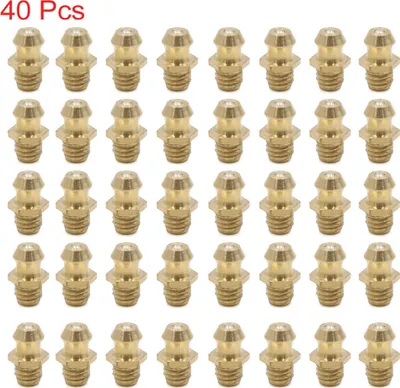 Image de 40pcs Graisseur Droit M6x1 Filetage Raccord Graisseur Laiton pour Auto Moto