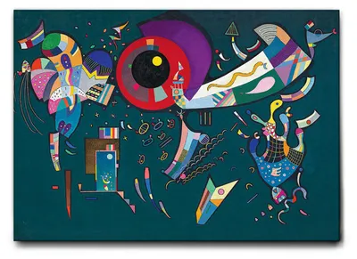 Immagine prodotto di Giallobus - Intorno al cerchio - Vassily Kandinsky - 100L x 70l cm - Quadro - Tela Canvas Telaio Standard