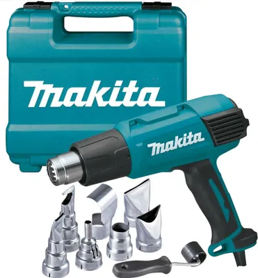 Produktbild von Makita HG6531CK, Heißluftpistole, Pistolengriff, Grün, 550 l/min, 650 °C, 200 l/min