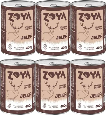 Immagine prodotto di Cibo umido per cani ZOYA Cervo 6x400g
