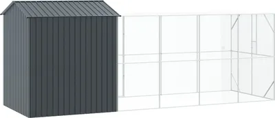 Produktbild von Voliere mit Erweiterung Anthrazit 210x619x247 cm Stahl, Vogelkäfige DesignMöbel Neu