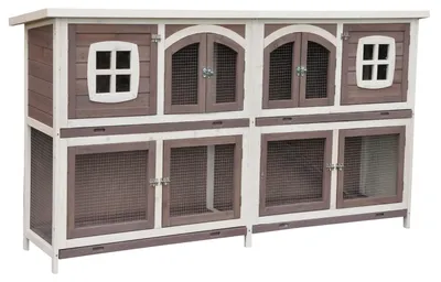 Zdjęcie produktu dla Klatka dla małych zwierząt XXL, kolor taupe, wymiary 211x52x107 cm
