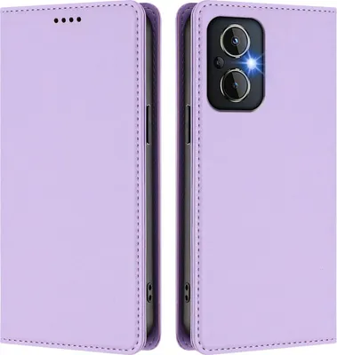 Immagine prodotto di Custodia in pelle per Oppo Reno8 4G/Reno7 4G, custodia a libro magnetica in Finto cuoio con supporto, viola chiaro