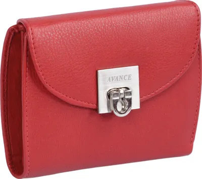 Produktbild von rote Lederbrieftasche mit Sicherheitsverschluss