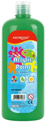 Zdjęcie produktu dla Farba akrylowa KEYROAD butelka 1000ml zielona