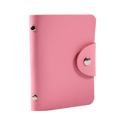 Produktbild von Kartenetui, Kreditkartenetui aus Kunstleder, Metallschnalle, kompakte Brieftasche für 24 Karten, Kartenhalter für Frauen und Männer(11 * 9 * 2 cm, Rosa)