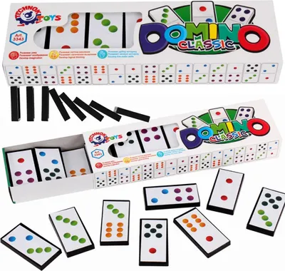 Zdjęcie produktu dla Domino Gra Planszowa Zręcznościowa Układanka Liczenie Kolorowy Zestaw 3343