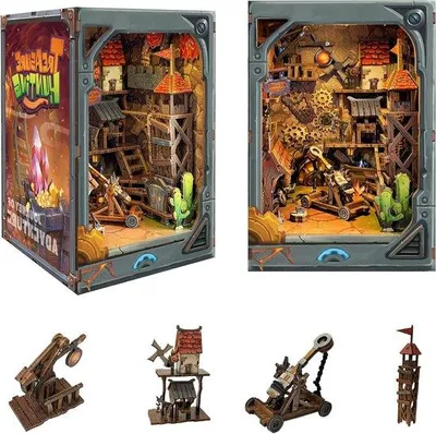Obrázek produktu pro Miniaturní sada pro kutily – interaktivní dekorace v podobě katapultu – 13 x 21,3 x 24,4 cm