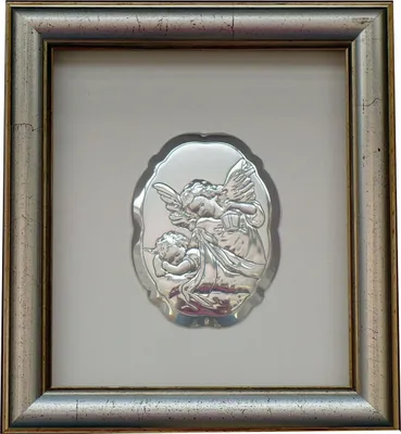 Produktbild von Schutzengel mit Laterne Bild im Rahmen hinter Glas | Größe: 15x17 cm | Artikelnummer: BC6298/2G