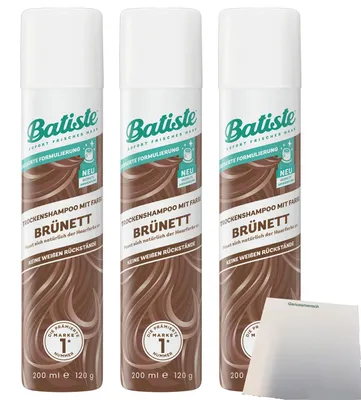 Produktbild von Batiste Trockenshampoo bruenette 3er Pack (3x200ml Dose) + usy Block