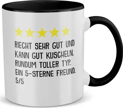 Produktbild von 22Feels Freund Geschenk Jahrestag Tasse für Ihn Valentinstag Männer 1 Jahr Weihnachten Geburtstag Beziehung Liebe Paar Kaffeetasse Haferl (Weiss-Schwarz)