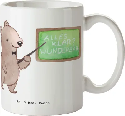 Produktbild von Mr. & Mrs. Panda Becher Sachkundelehrer Herz - Weiß - Geschenk, haferl, Grundschule, Teetasse, Sachkundeunterricht, Trinkbecher, Tasse, Kaffeebecher, Unterricht