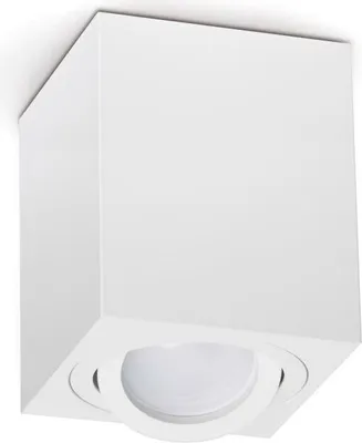 Produktbild von Flacher Decken Aufbauspot quadratisch verstellbar OH37L weiss Kobi GU10