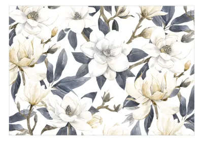 Produktbild von Vlies Fototapete Blumen 350x256 cm Tapeten Wandtapete XXL Retro Vintage wie gemalt b-B-0637-a-d