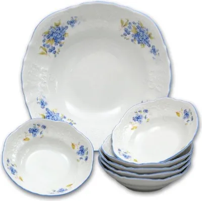 Produktbild von Thun 1794 Bernadotte, Kompott-Set, Vergissmeinnicht, Porzellan Thun