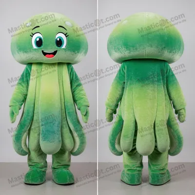 Image de Costume MASTICOT de méduse vert émeraude aux épaules larges