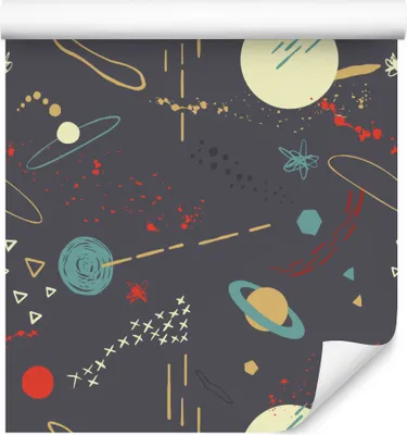 Produktbild von 10m VLIES TAPETE Rolle Kinderzimmer Planeten Kosmos XXL