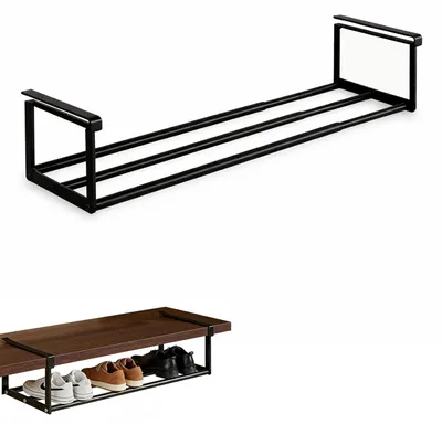 Image de Organisateur télescopique pour armoire 40–70 cm, organiseur de chaussures suspendu et étagère pour armoire, cuisine et vestiaire – espace de rangement pratique pour les chaussures, les vêtements et les accessoires (noir)