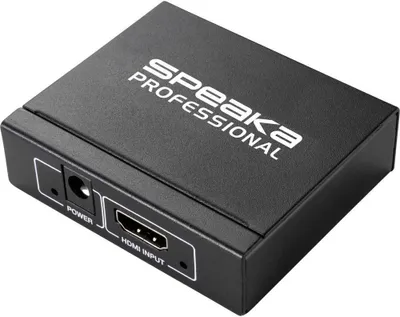 Produktbild von SpeaKa Professional 2 Port HDMI-Splitter 3D-Wiedergabe möglich 1920 x 1080 Pixel Schwarz