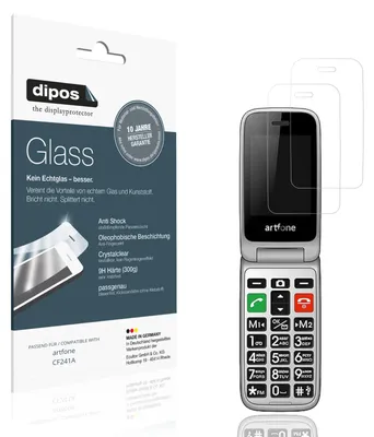 Produktbild von 2x Schutzfolie für artfone CF241A - Anti-Shock 9H Folie dipos Glass Kunststoffglas