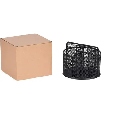 Produktbild von INF Runder Drehbarer Stifthalter - Schreibtisch Organizer aus Metall mit Fächern