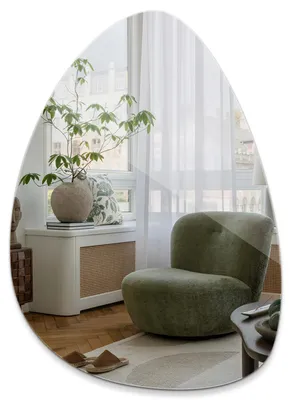 Produktbild von Rahmenloser Spiegel – 50x70 cm – unregelmäßiger Wandspiegel – organischer Dekospiegel – für Wohnzimmer, Bad und Schlafzimmer