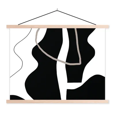 Produktbild von MuchoWow® Textilposter Abstrakt - Minimalismus - Design 60x45 cm mit holzfarbenen Rahmen - Bild