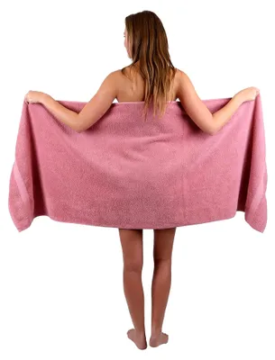 Produktbild von Saunatuch XXL Badetuch Liegetuch Strandlaken Saunahandtuch Premium Frottee 100% Baumwolle Größe 70 x 200 cm Farbe Altrosa