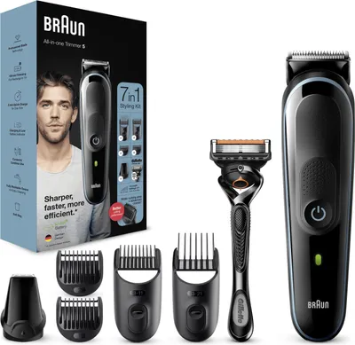 Produktbild von Braun All-in-one MGK5355, Waschbar, Akku, Schwarz, Blau