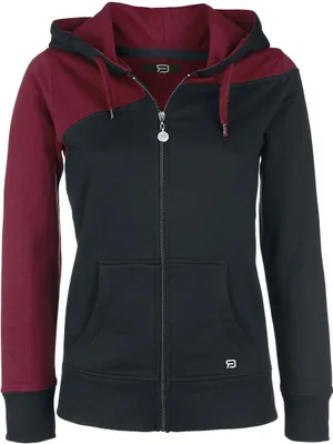Produktbild von RED by EMP Damen schwarz-rotes Sweatjacke mit Kapuze L