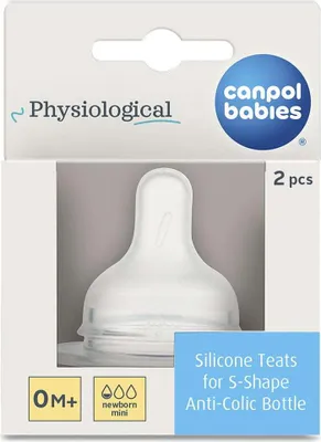 Zdjęcie produktu dla Canpol Babies S-Shape Smoczek do butelki silikonowy 59/891 S mini, 2 sztuki