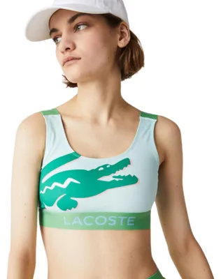 Imagen del producto de Camiseta deportiva Lacoste Sport, color verde, corte entallado, cuello redondo, talla S