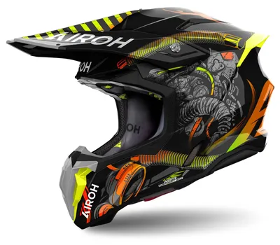 Produktbild von Airoh Helm Twist 3 Toxic schwarz/orange-grün - Größe L