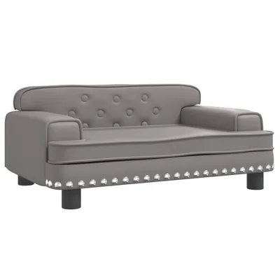 Zdjęcie produktu dla Sofa dla dzieci, szara, 70x45x30 cm, sztuczna skóra